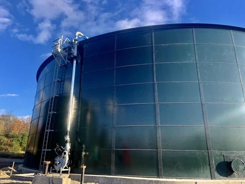 Green epoxy-coated bolted steel wastewater equalization tank