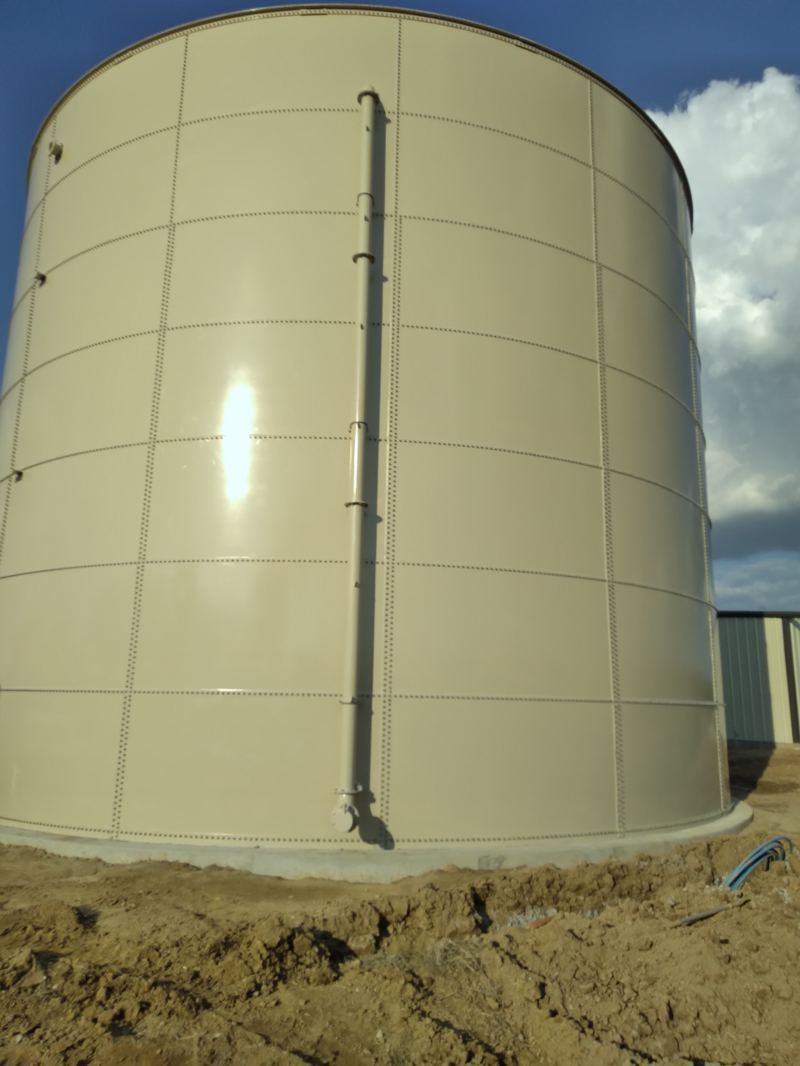 Tan bolted steel fire protection water reserve tank