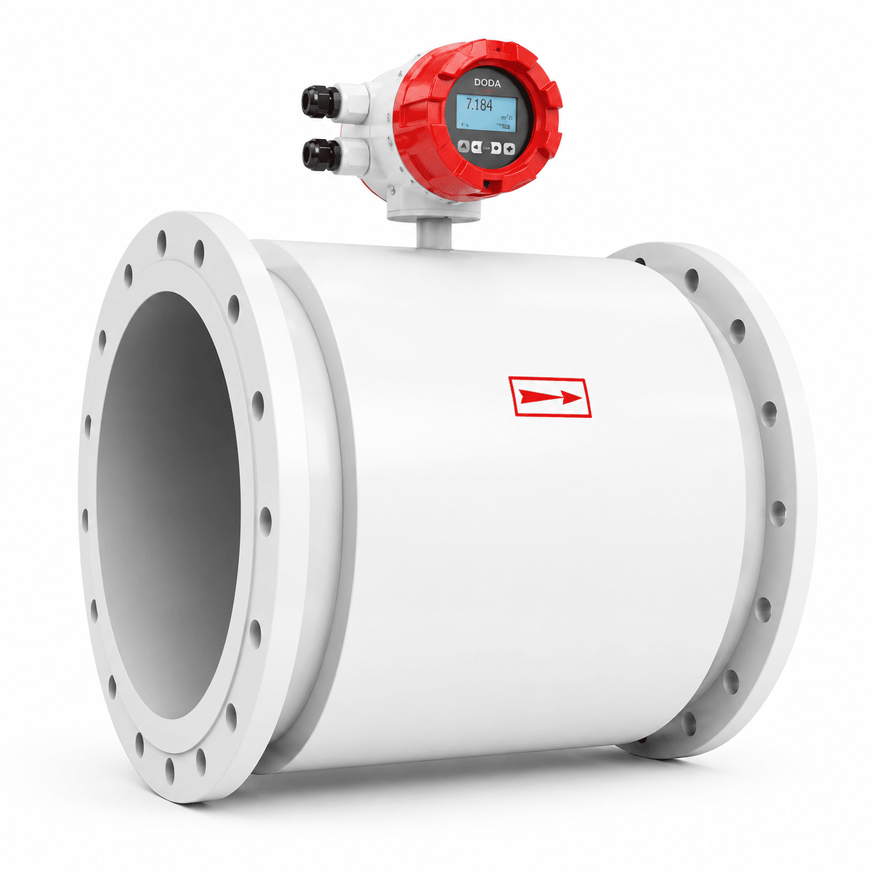 Large-diameter electromagnetic flowmeter for high-volume pipeline applications